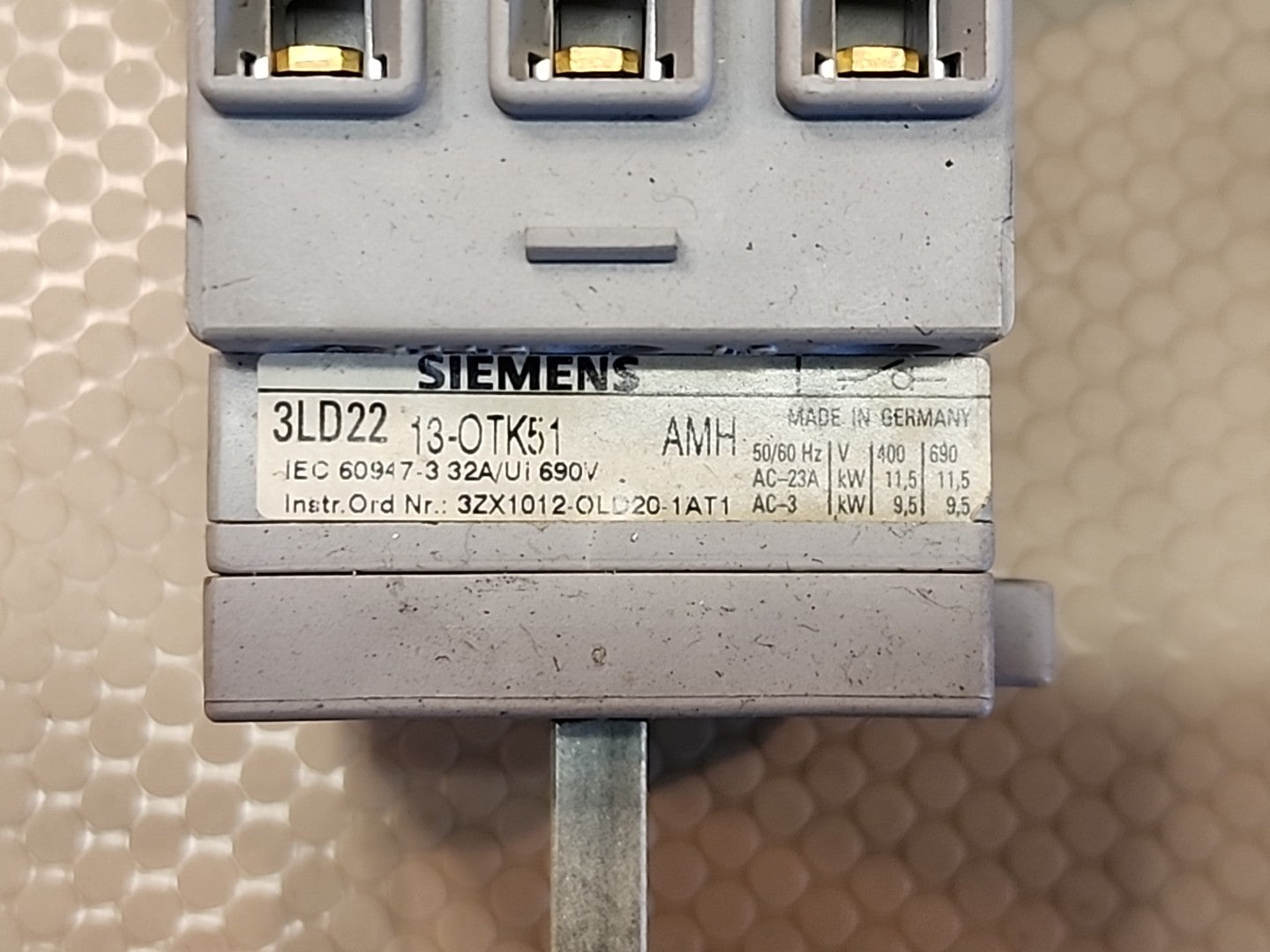Siemens 3LD22 Switch 32A 600VAC 1-3 Phase 80A