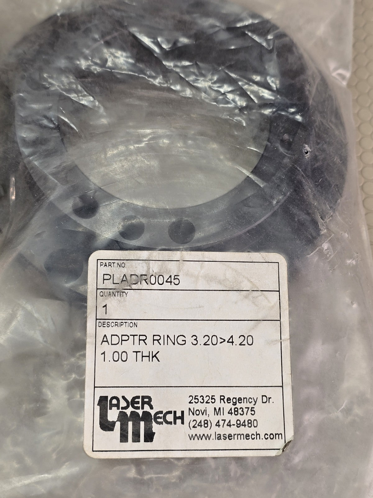 Laser Mech PLADR0045 Adapter Ring 3.20" to 4.20" 1.00" THK Industrial Laser