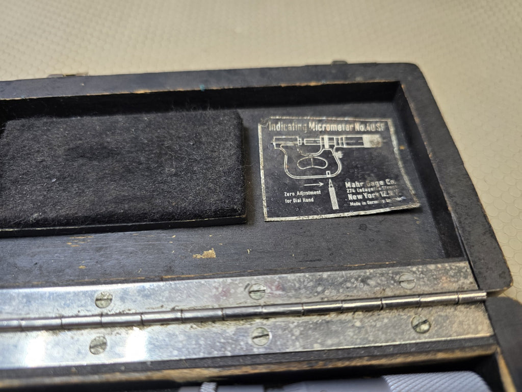 Geo Scherr Co. Carl Mahr Screw Gauge Micrometer, 1/10000" Scale, Made in Germany