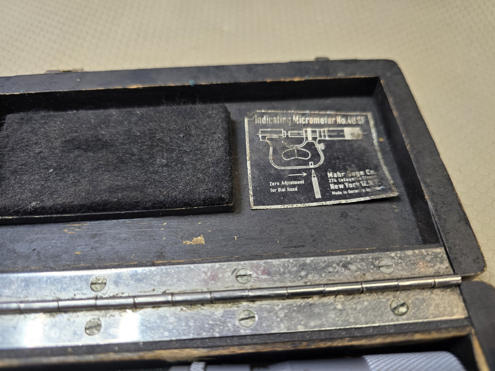 Geo Scherr Co. Carl Mahr Screw Gauge Micrometer, 1/10000" Scale, Made in Germany