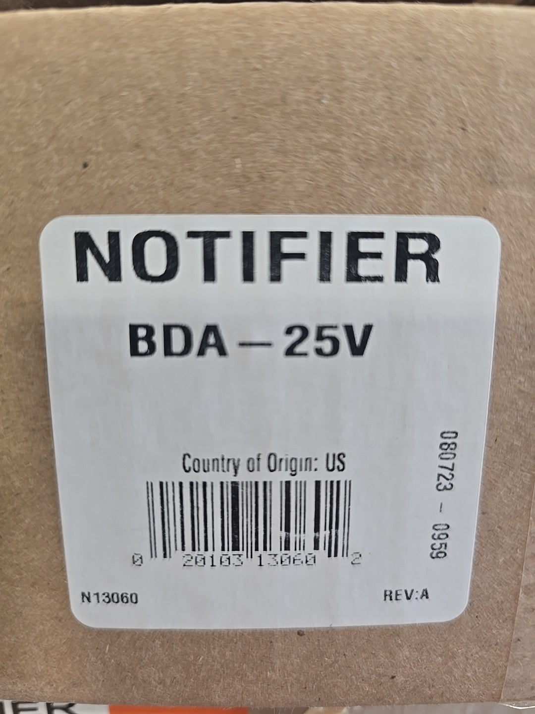 NOTIFIER BDA-25V   "NEW"