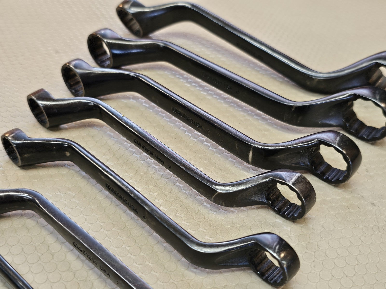 Snap-On Tools USA XS609A 8pc SAE Offset Short Box Wrench Set INDUSTRIAL *RARE!*