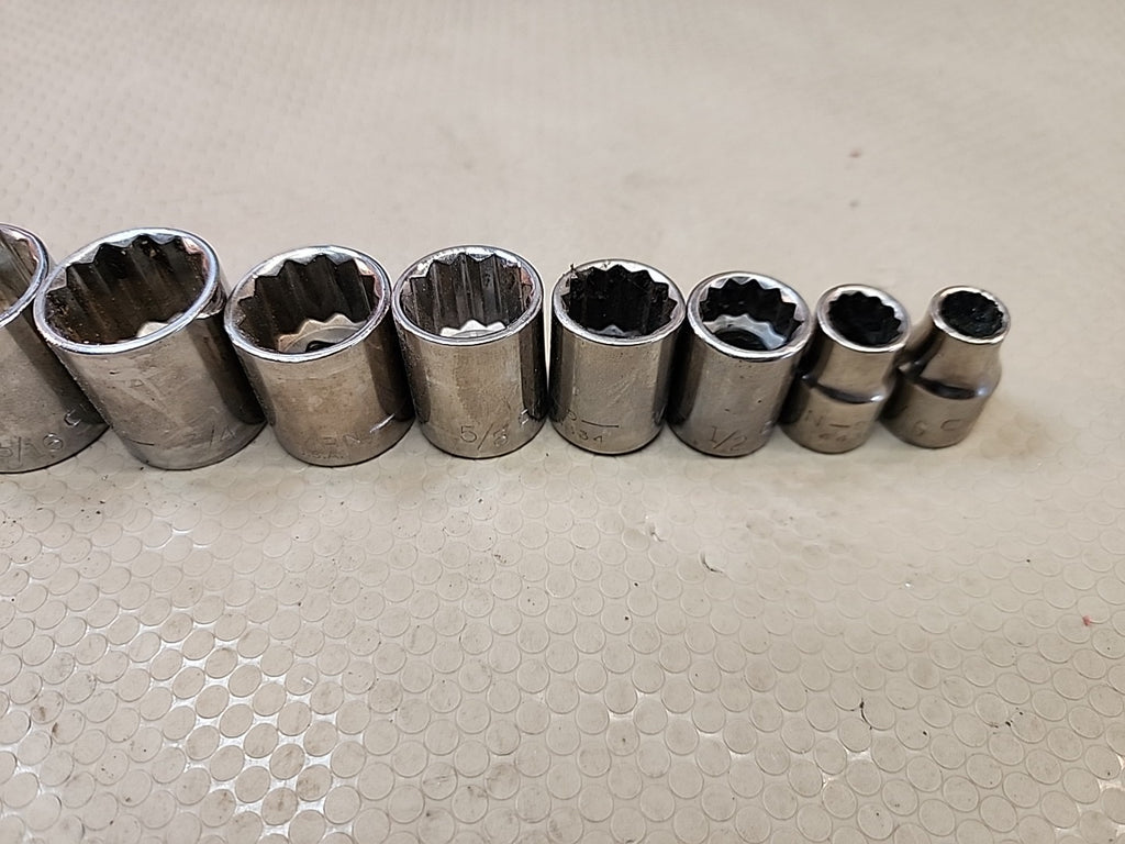 Craftsman 9 Piece SAE 3/8” Drive 12 Point Socket Set USA Made