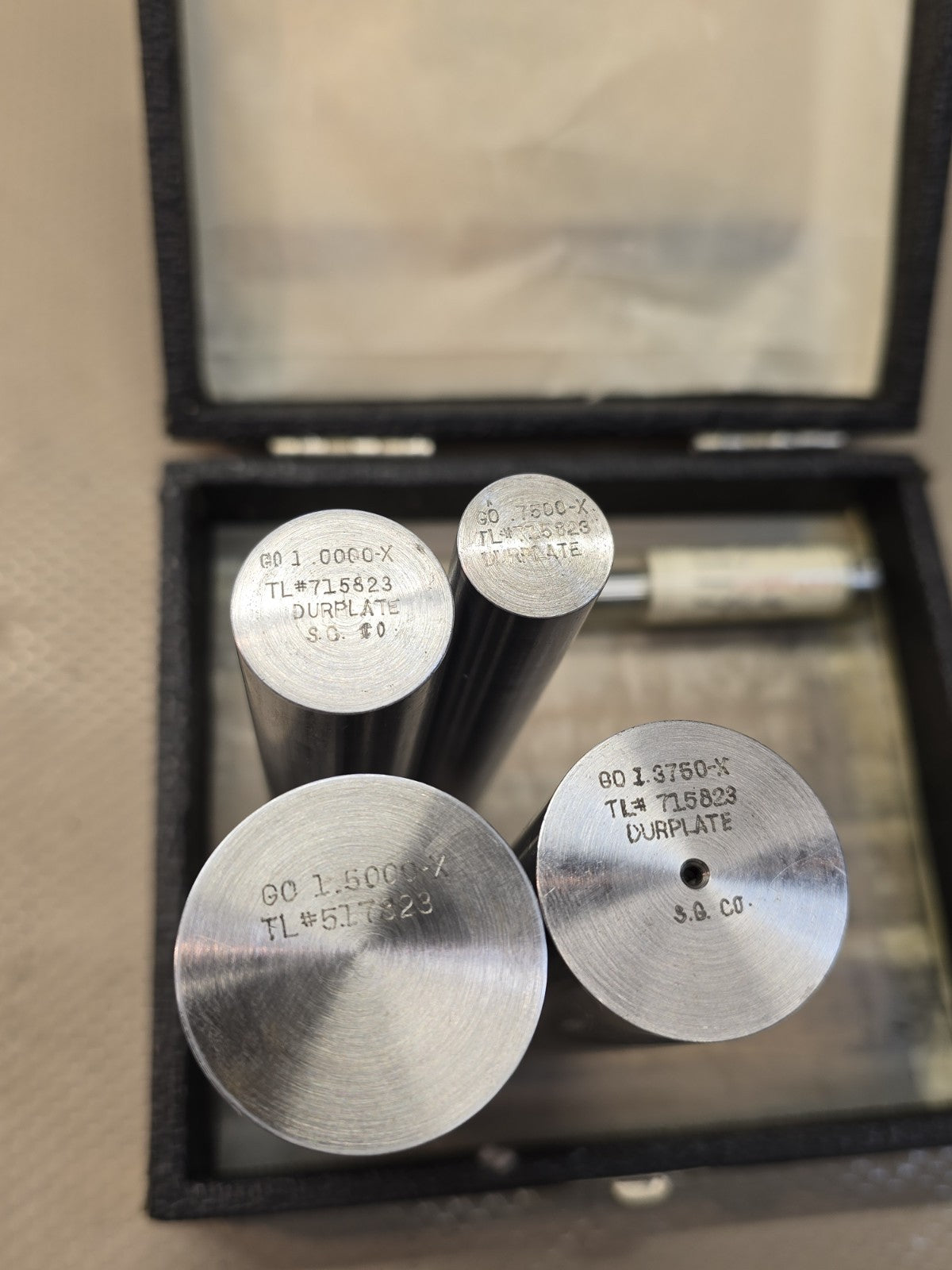 Southern Gage Co Master Pin Set Durplate LARGE 1 Inch 1.5 Inch .76 Inch Square