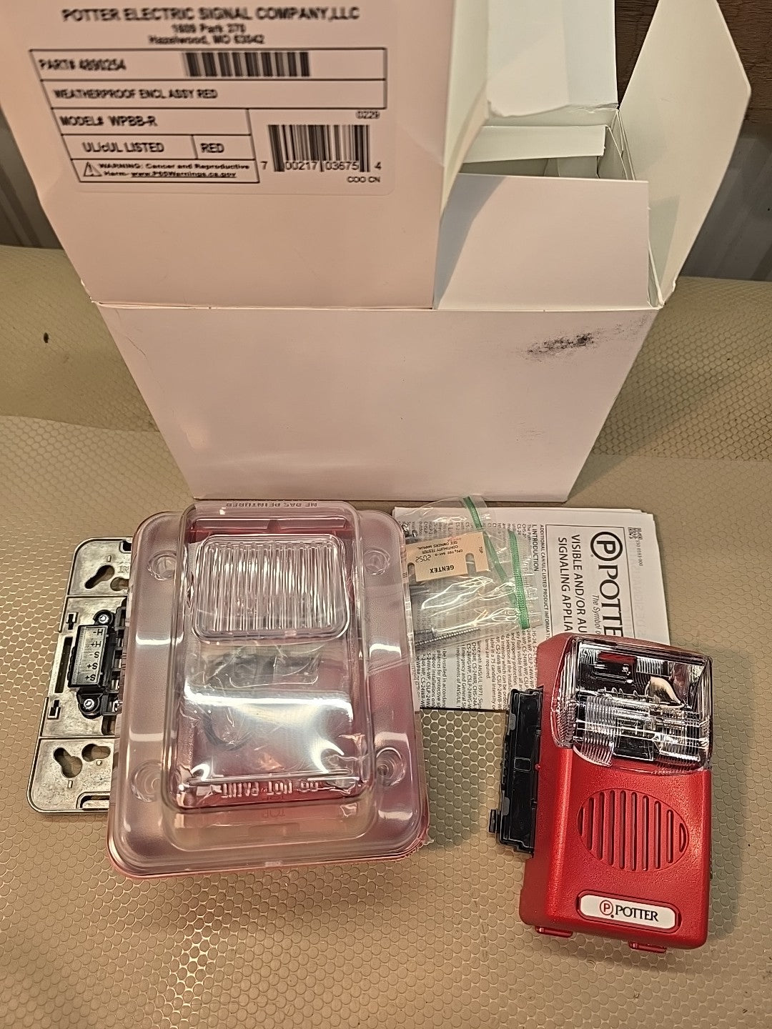 NEW Potter HS-24WR-WP Weatherproof Wall Mount Horn Strobe 