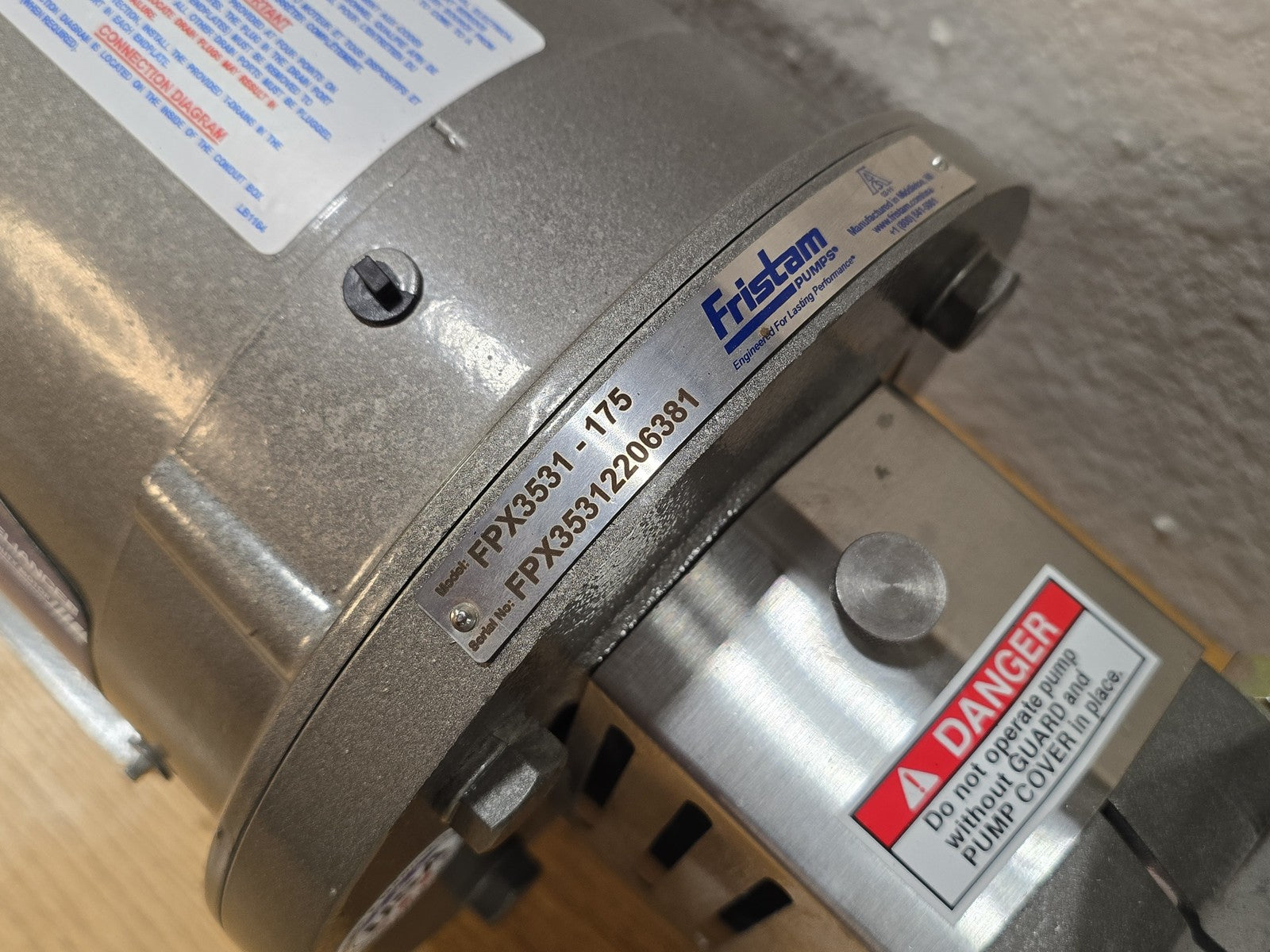 NEW Fristam FPX 3531-175 Centrifugal Pump 5HP + Baldor Washdown Motor CEWDM3615T