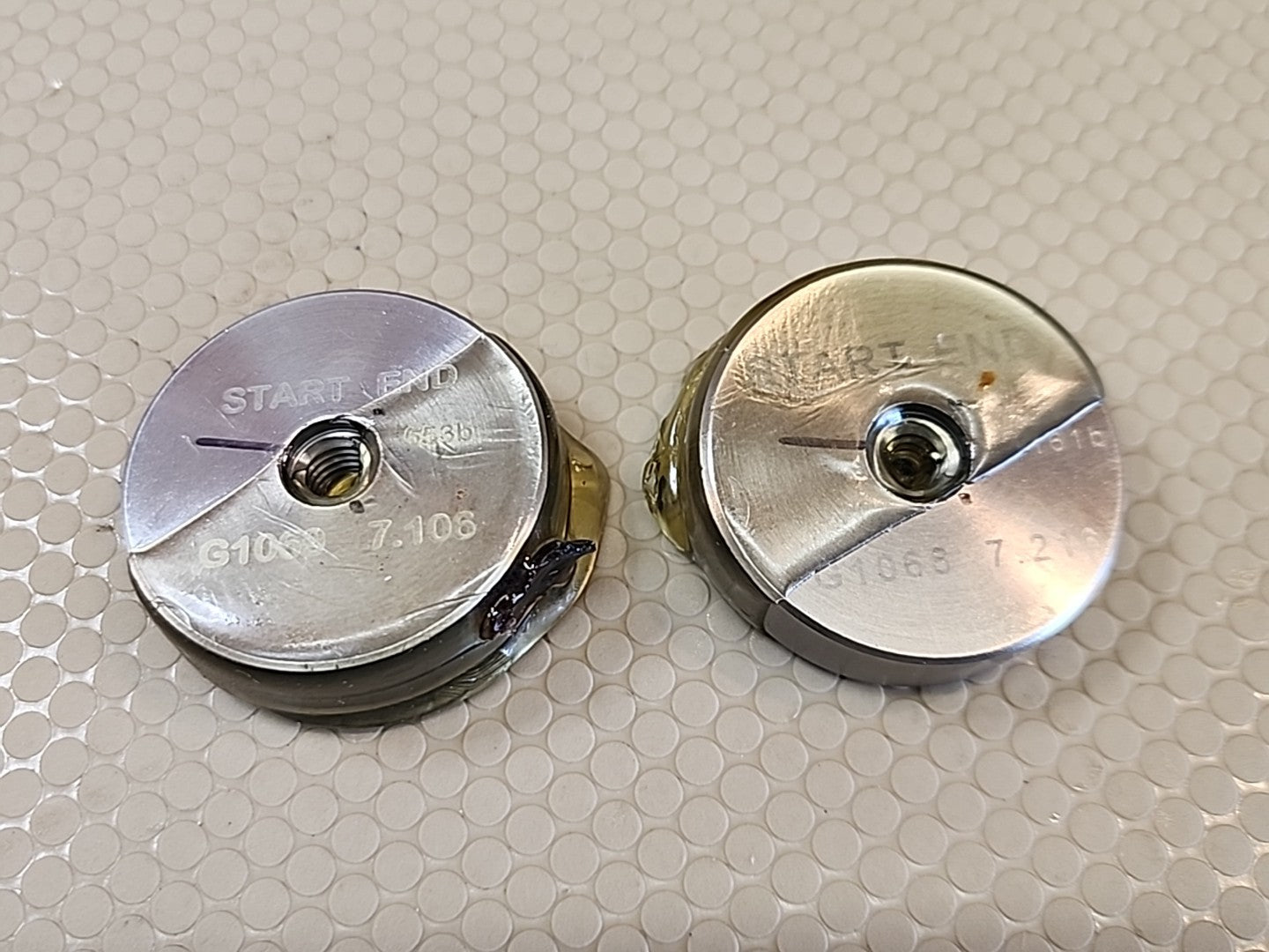 GO NO GO THREAD GAGE SET G1068 (7.216) G1069 (7.106)