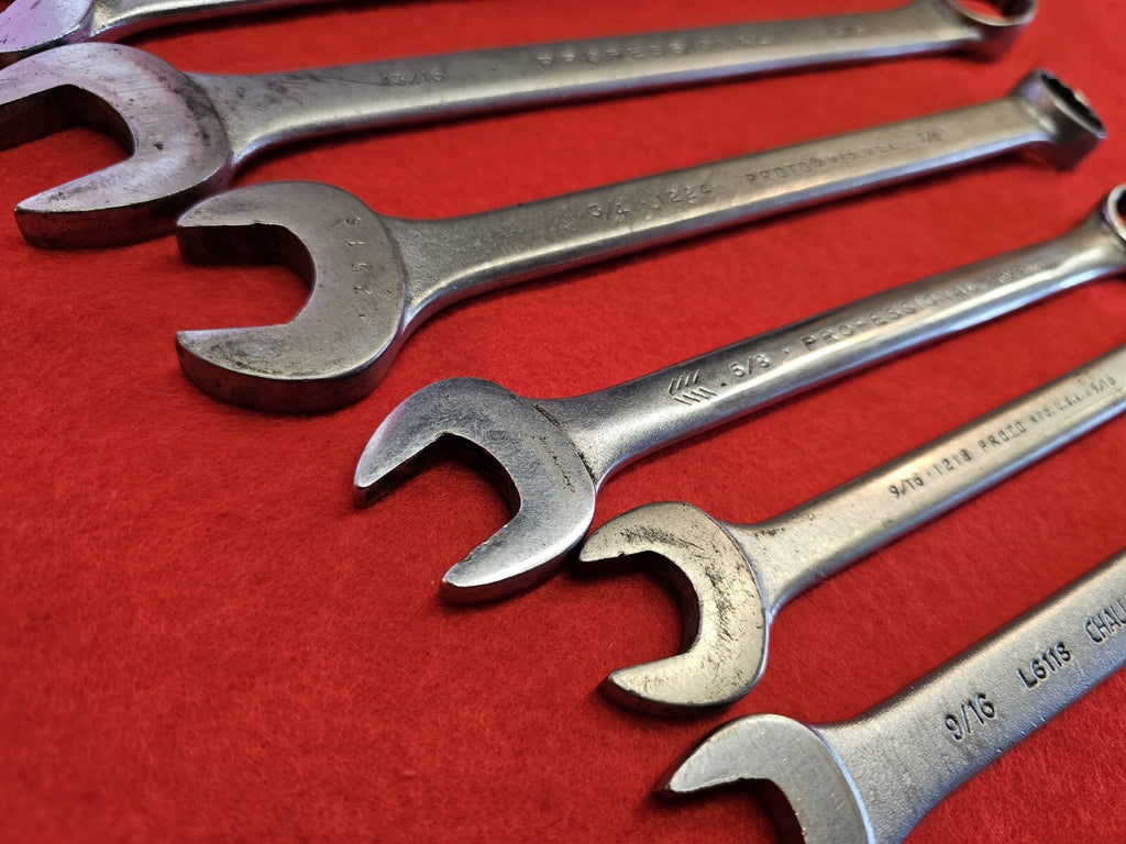 PROTO PROFESSIONAL S 9 PIECE SAE COMBINATION WRENCH SET USA 3/8" to 1"