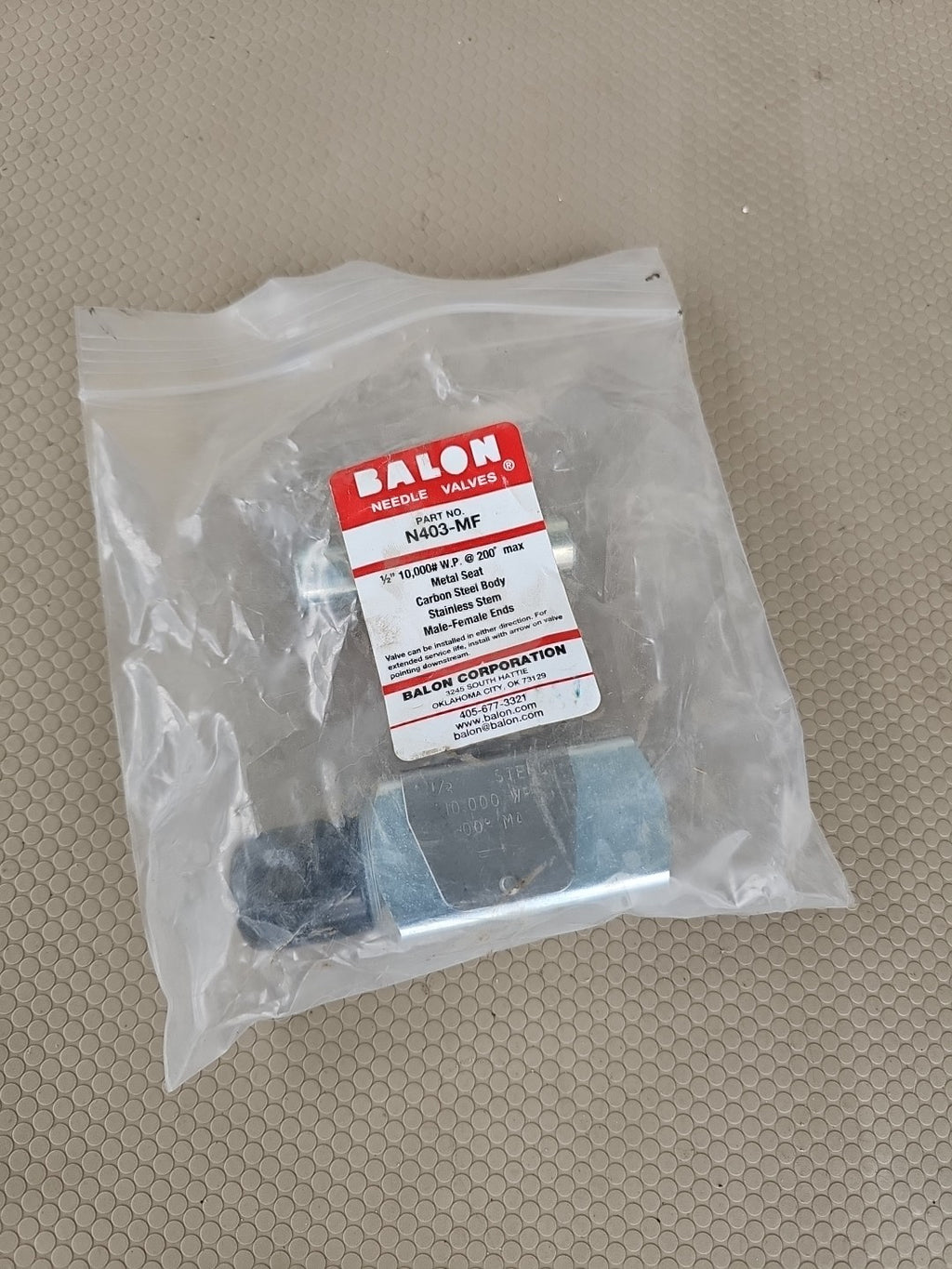 NEW Balon Needle Valve N403-MF