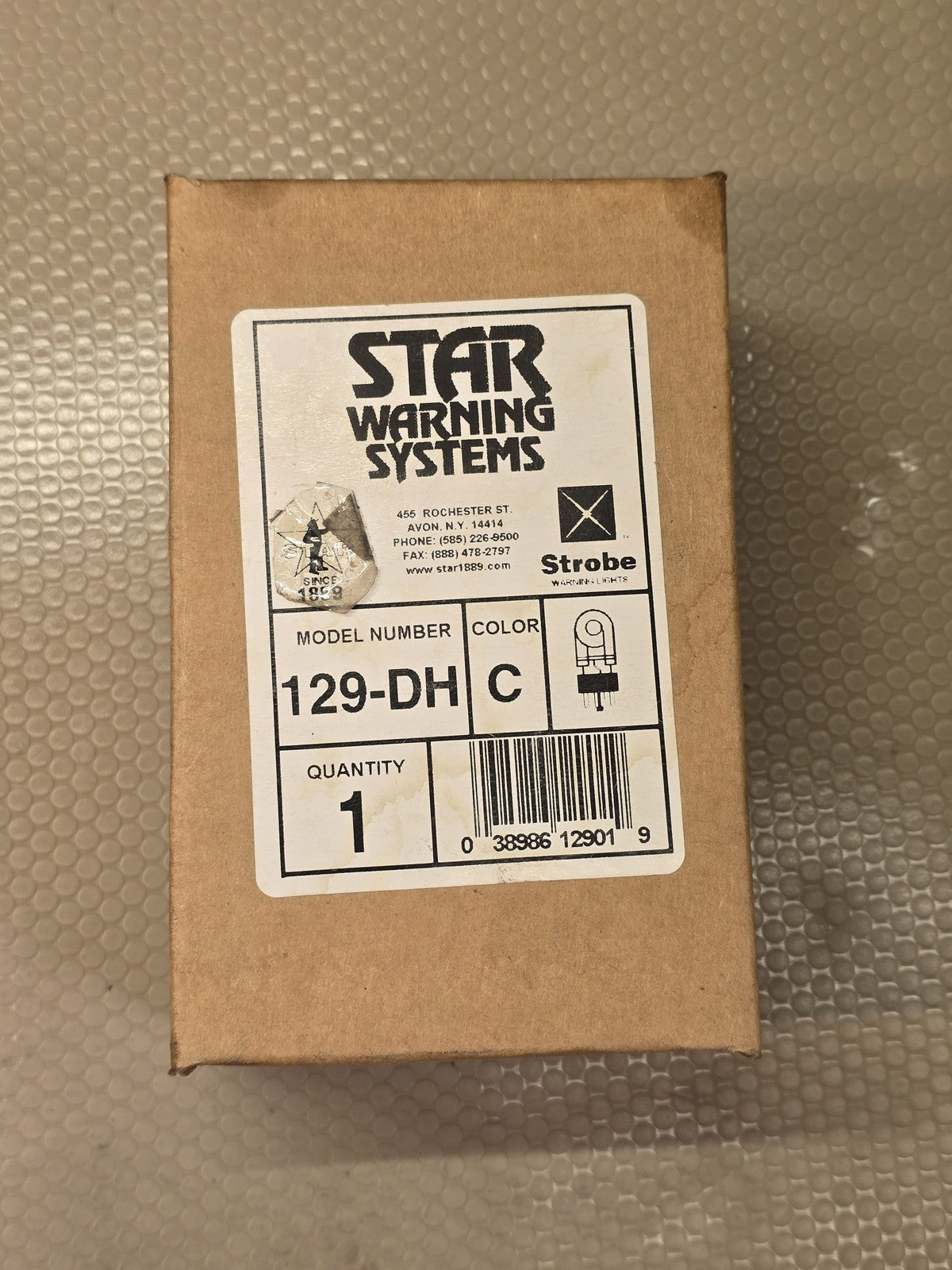 Star Warning Systems 129-DH Double Flash Strobe Tube Clear NIB