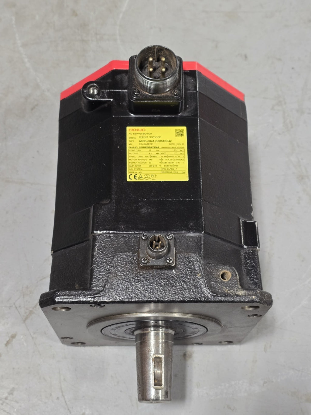FANUC A06B-0041-B605 S042 AC SERVO MOTOR, 2000 RPM, #617146G *LIGHT USE*