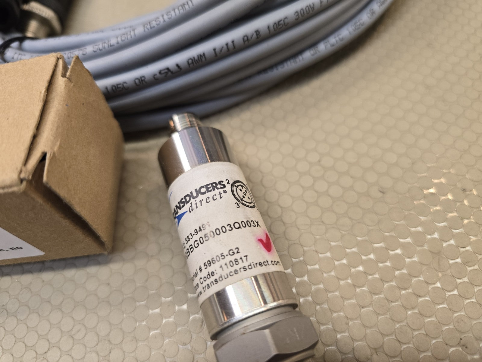 TRANSDUCERS DIRECT TD1010BBG050003Q003X TD1000 Pressure Transducer + Cable 