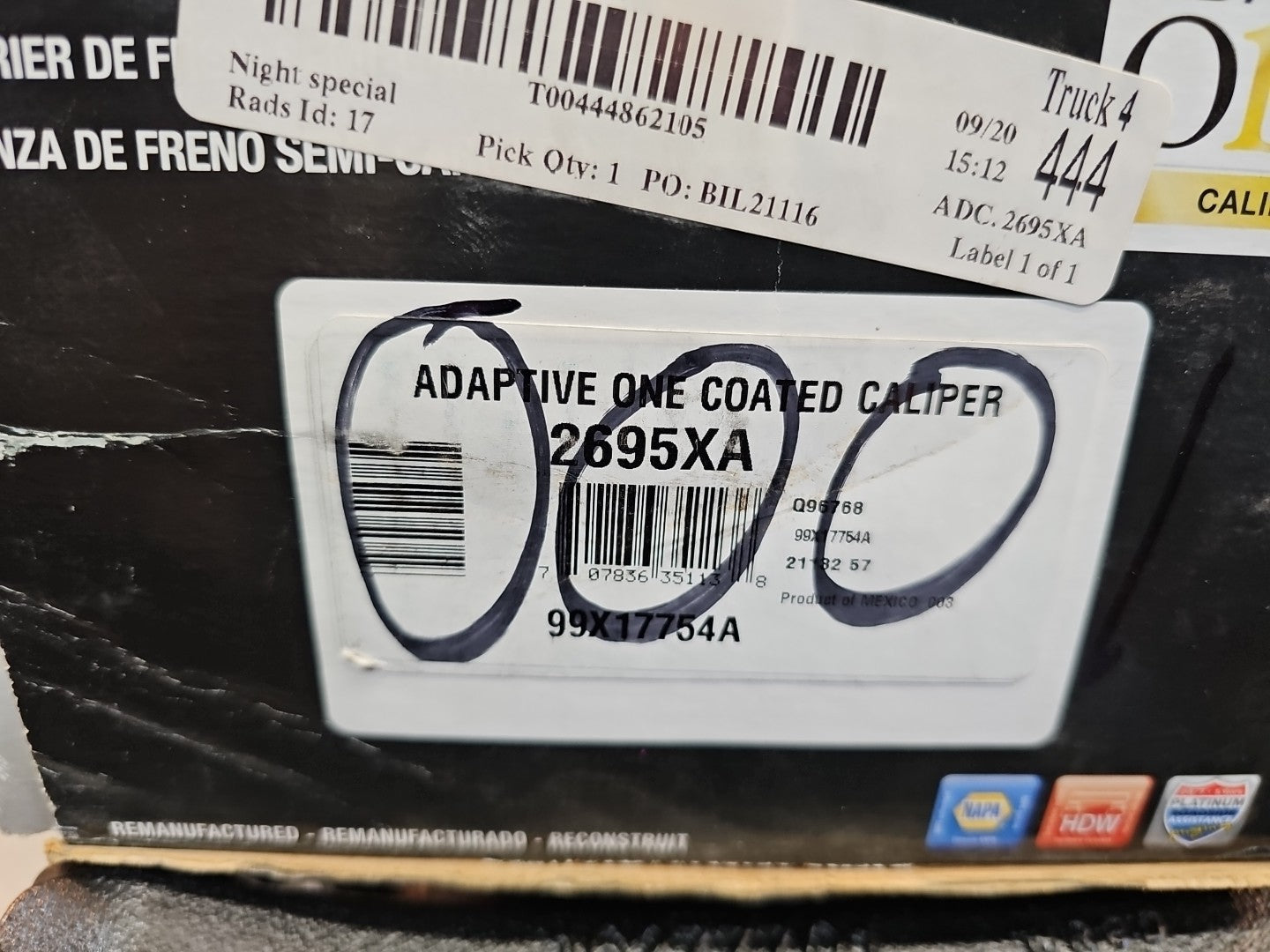 NEW Dodge Ram 2695XB Adaptive One Coated Brake Caliper