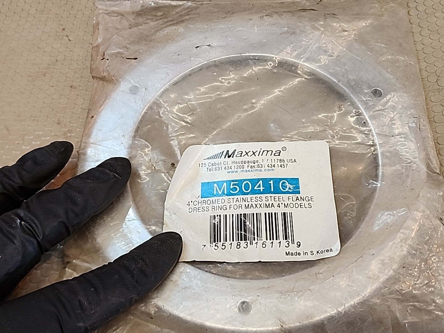 MAXXIMA M50410 4"CHROMED SS FLANGE DRESS RING FOR MAXXIMA 4" MODELS 