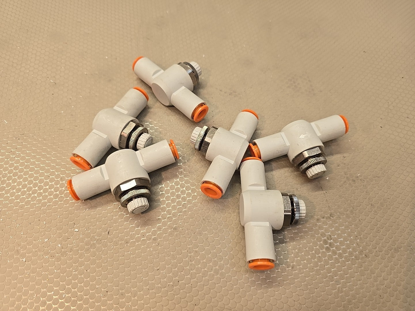 LOT OF 6 SMC AS4001F SPEED CONTROL VALVES 1/2"