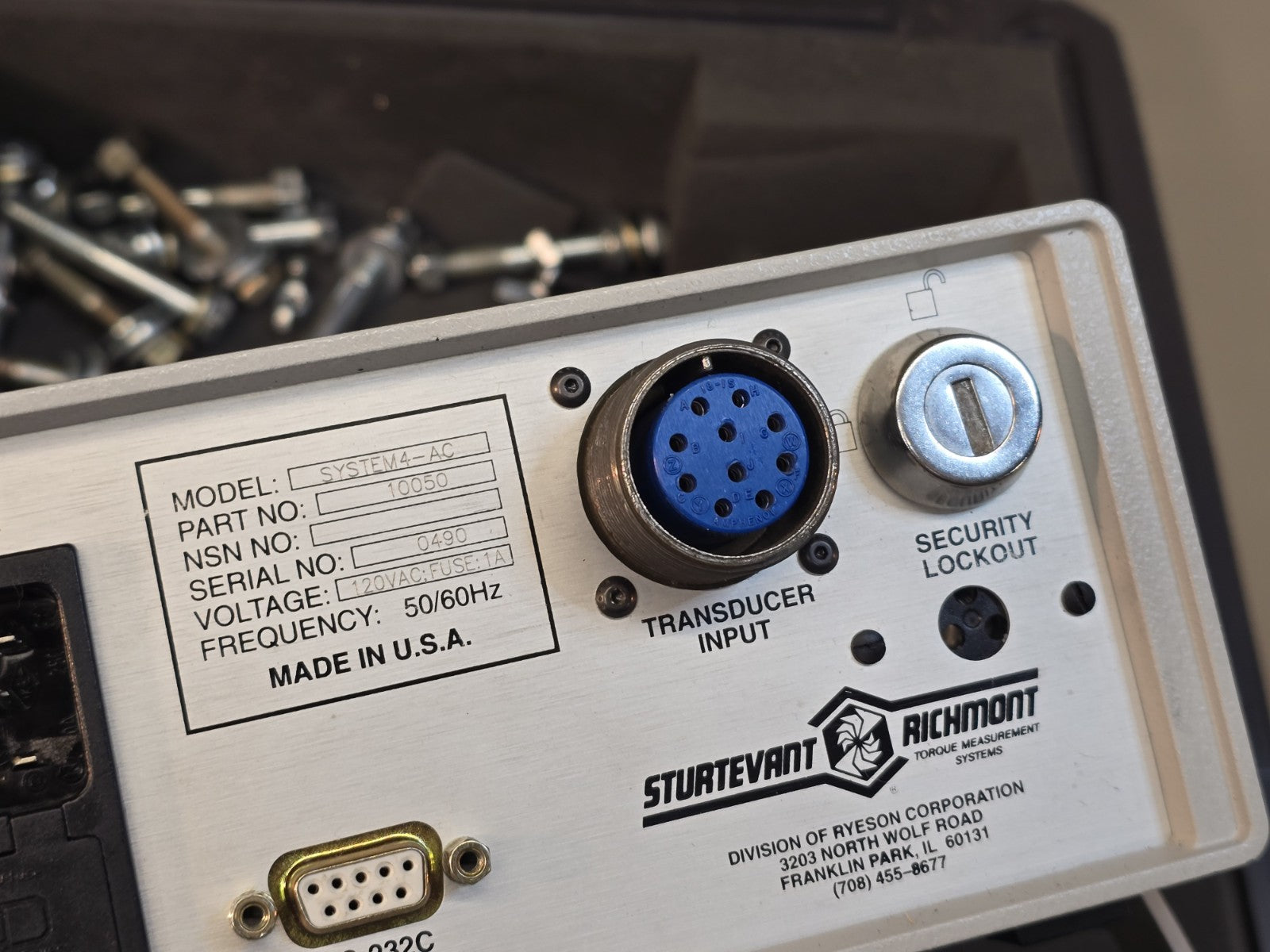 Sturtevant Richmont Digital Torque Tester Model: System4-AC 120VAC 