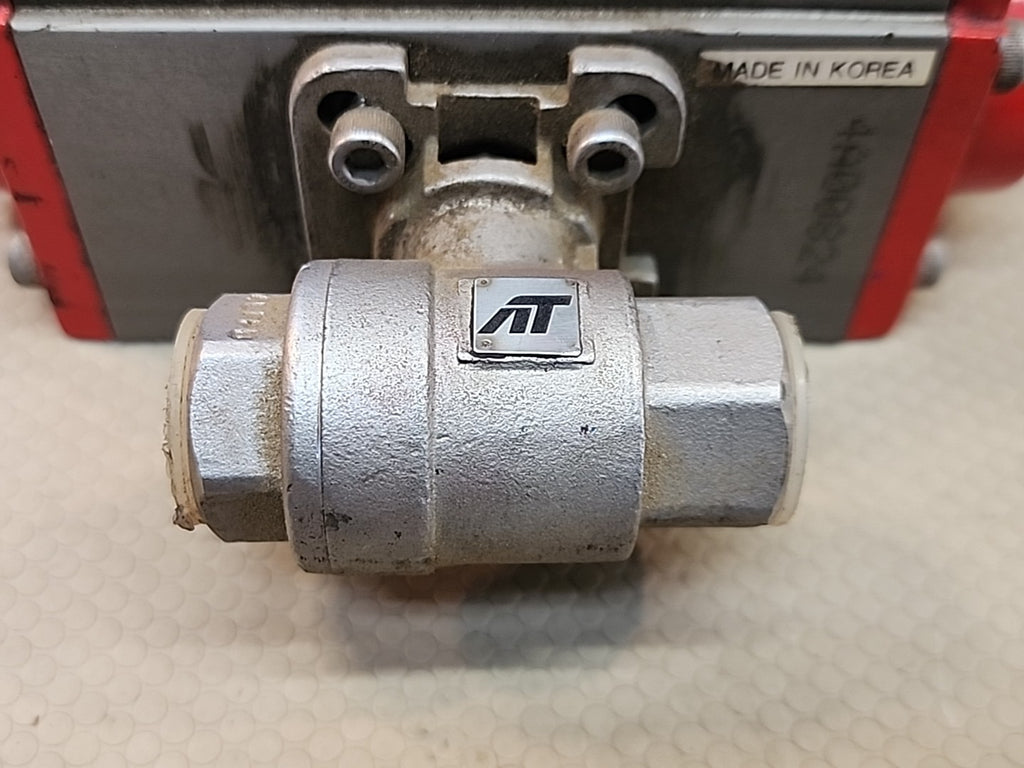 Triac 22TX050TR1SXX/TR20SR Actuator Mounted to 1/2" 316SST Ball Valve RTFE Seat