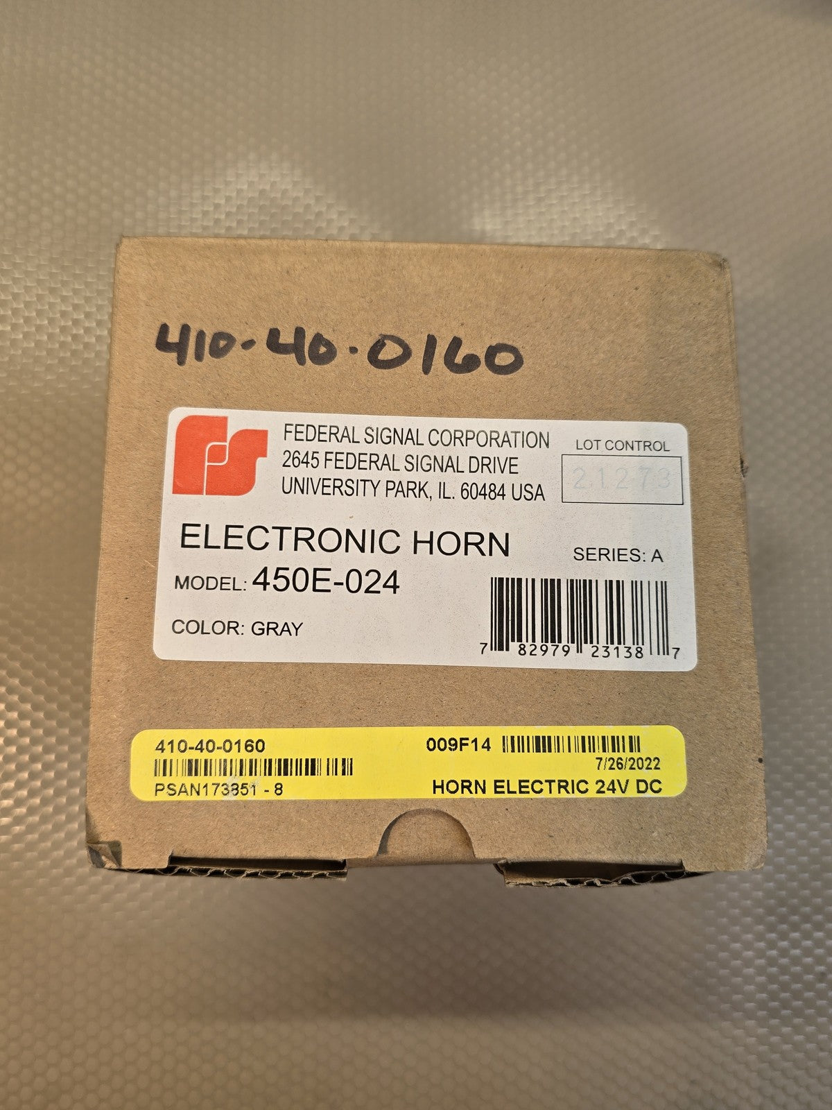 Federal Signal 450E-024 Electronic Horn 24V DC Series A Gray