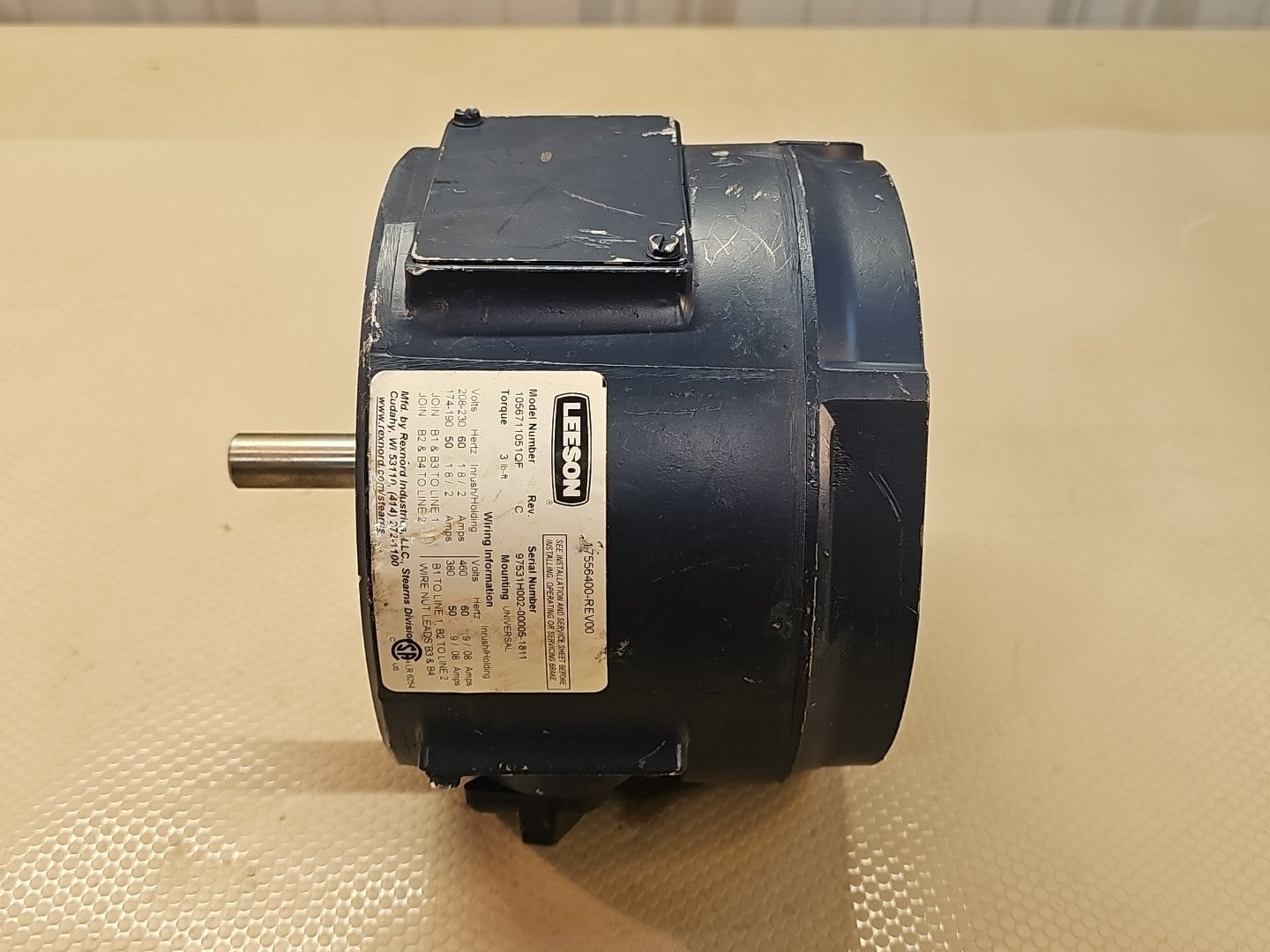 3FT-LB LEESON 56C NEMA2 IP23 COUPLER 208-230/460VAC BRAKE 175564.00