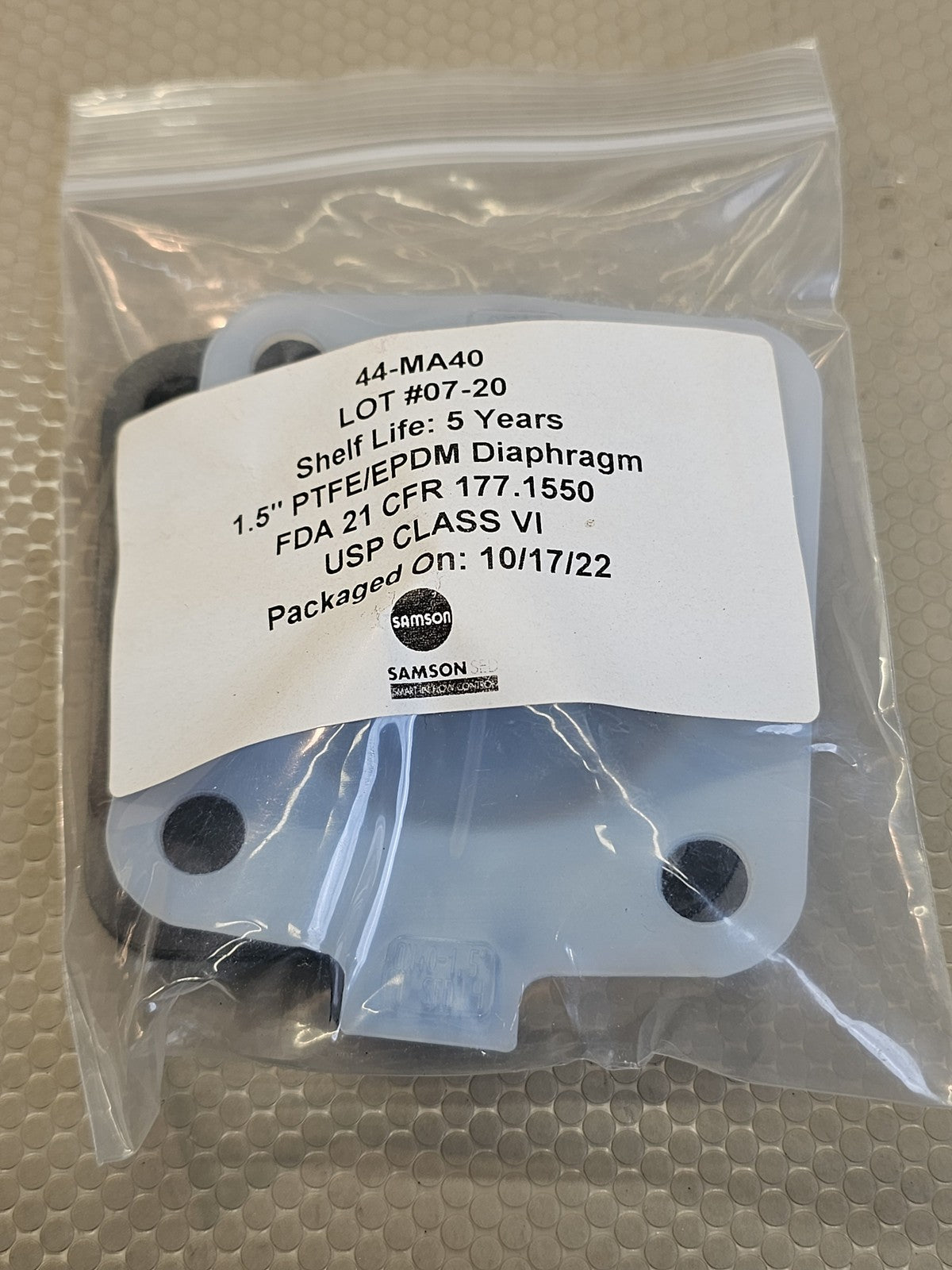 SAMSON 44-MA40 1.5" PTFE/EPDM Diaphragm FDA USP Class VI New