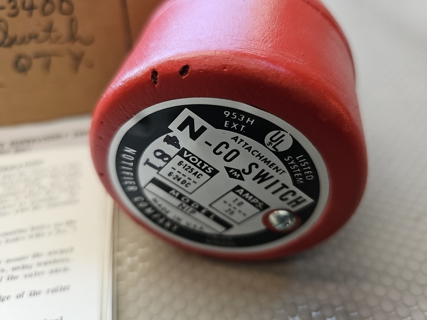 NOTIFIER NGV N-CO VALVE SWITCH D557537