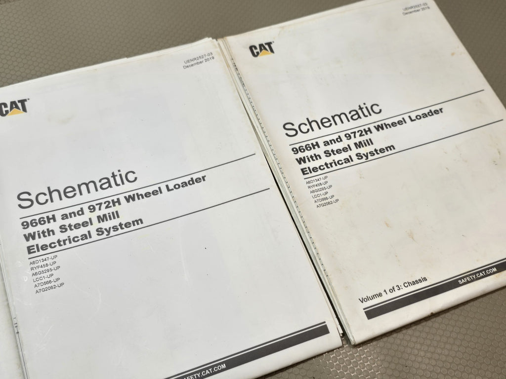 CAT 966H 972H Wheel Loader HYDRAULIC System Schematic Manual service *3pc Set*