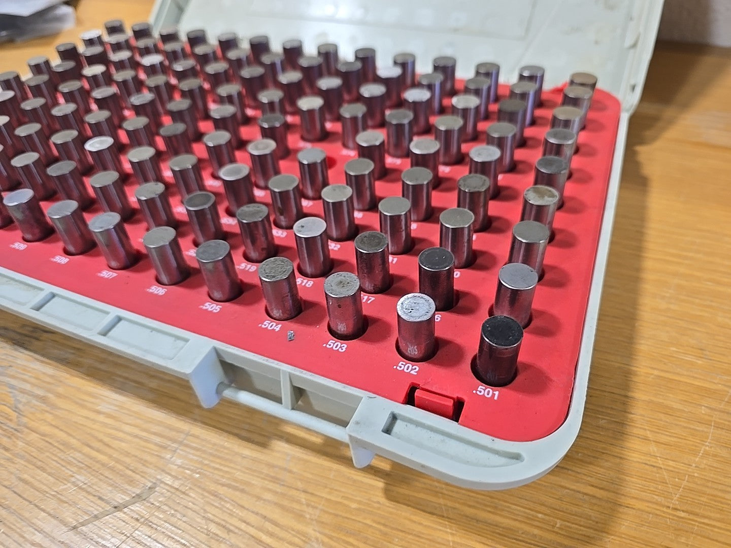 VERMONT GAGE #101100600 .5010"+/.6250"+ PIN GAGE SET