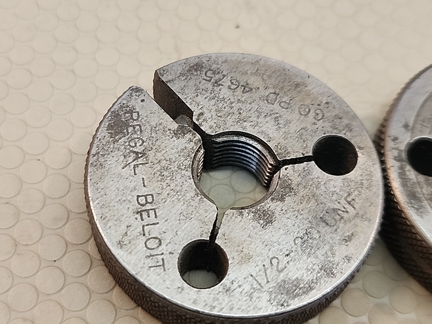 1/2 20 UNF 3A THREAD RING GAGES .5 .50 .500 GO NO GO P.D.'S = .4675 & .4643 USA