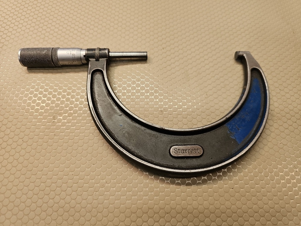 L. S. Starrett No. 436 3-4” Outside Micrometer w/Ratchet Stop, Locking & Wrench 
