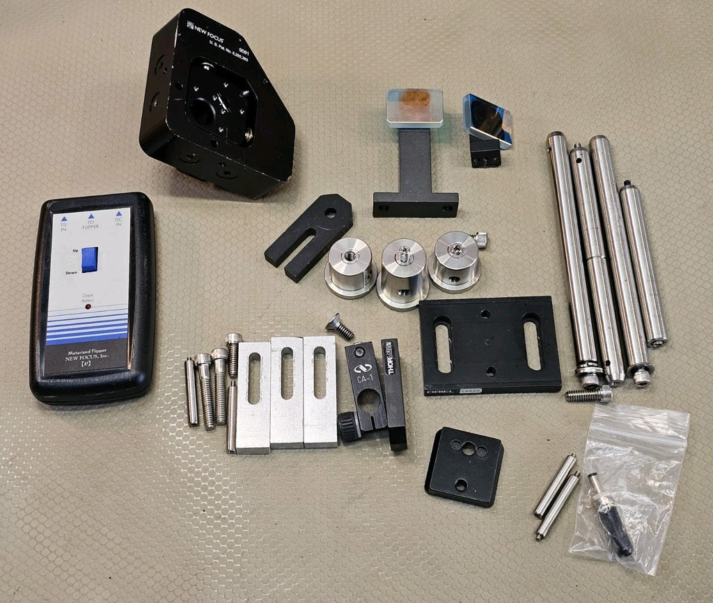 Newport New Focus 9091 Single Mode Fiber Positioner  + Motorized Flipper & Extra