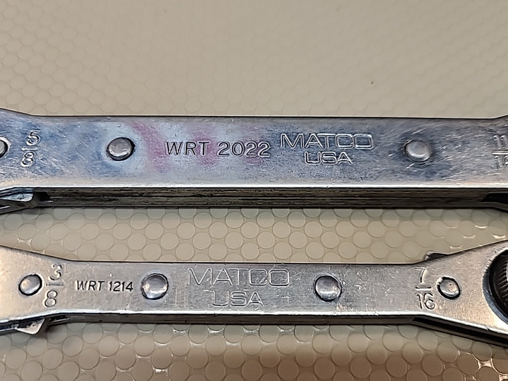 MATCO TOOLS WRT1214 WRT2022 SAE 6&12 Point Double Box Ratcheting Wrench USA MADE