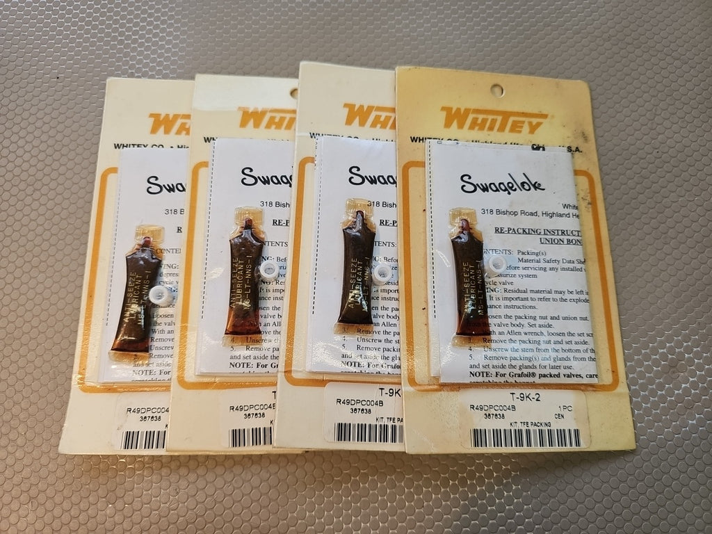 LOT OF 4 NEW SWAGELOK T-9K-2 STEM PACKING KIT TFE PACKING 