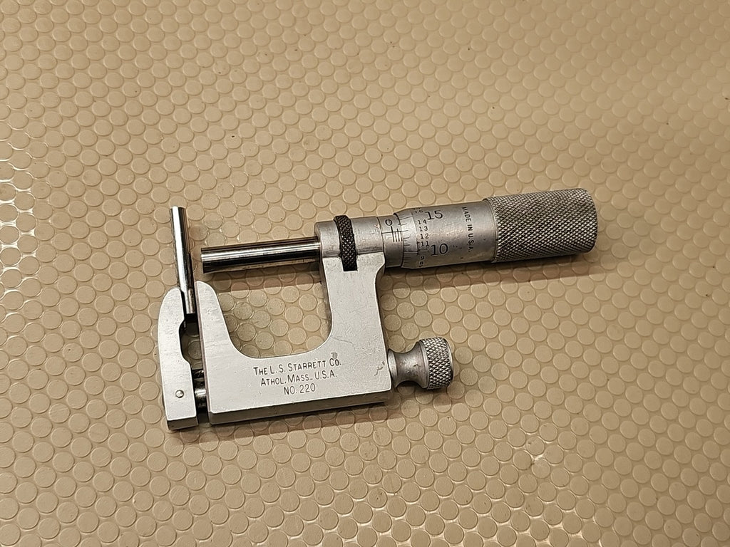 STARRETT No.220 MUL-T-ANVIL MICROMETER 0-1” 001" No 220AFL-1