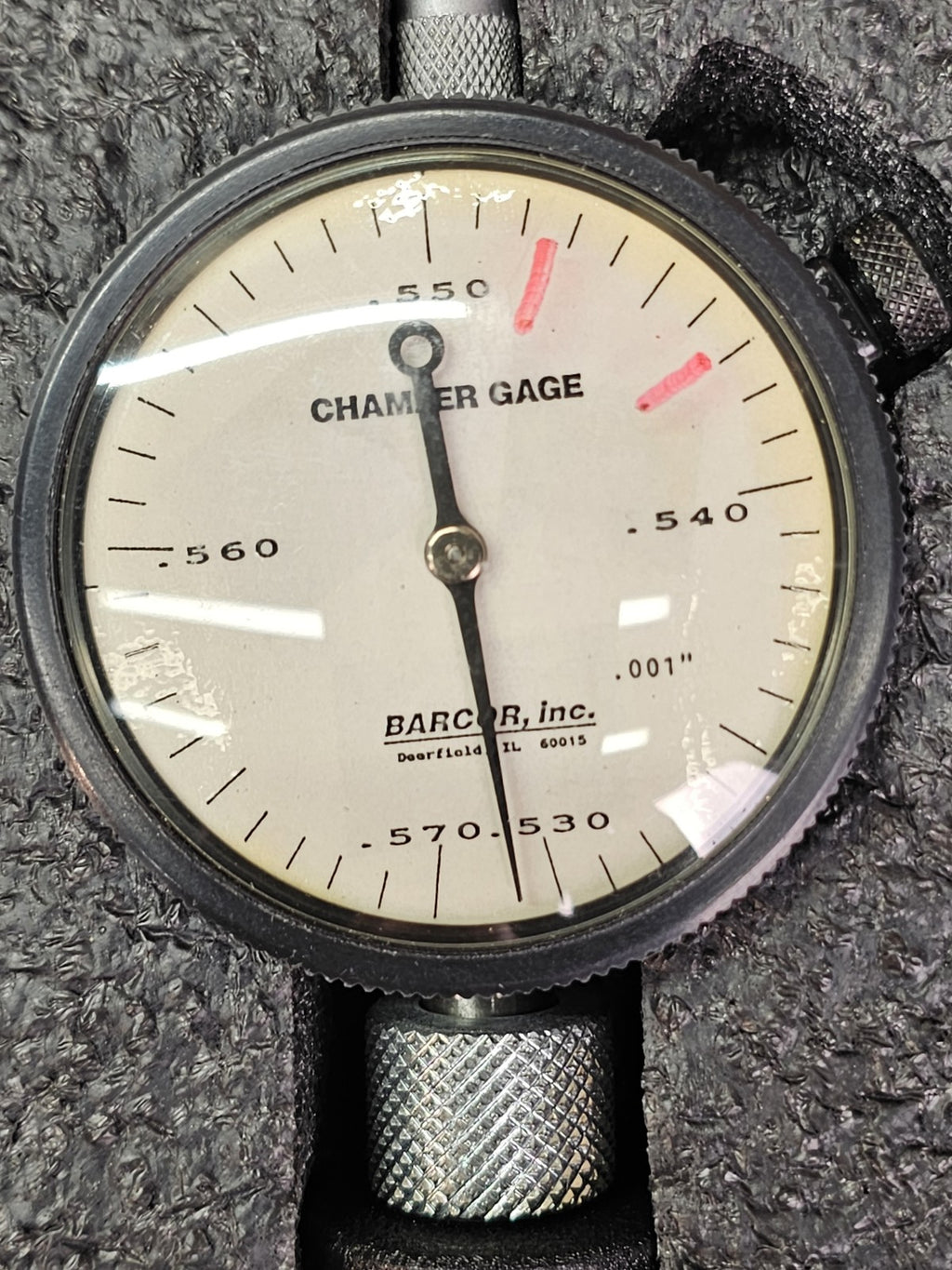 BARCOR 717438/2 Chamfer Gage .545-.550 M12X 1.5 .001" Precision Dial Indicator