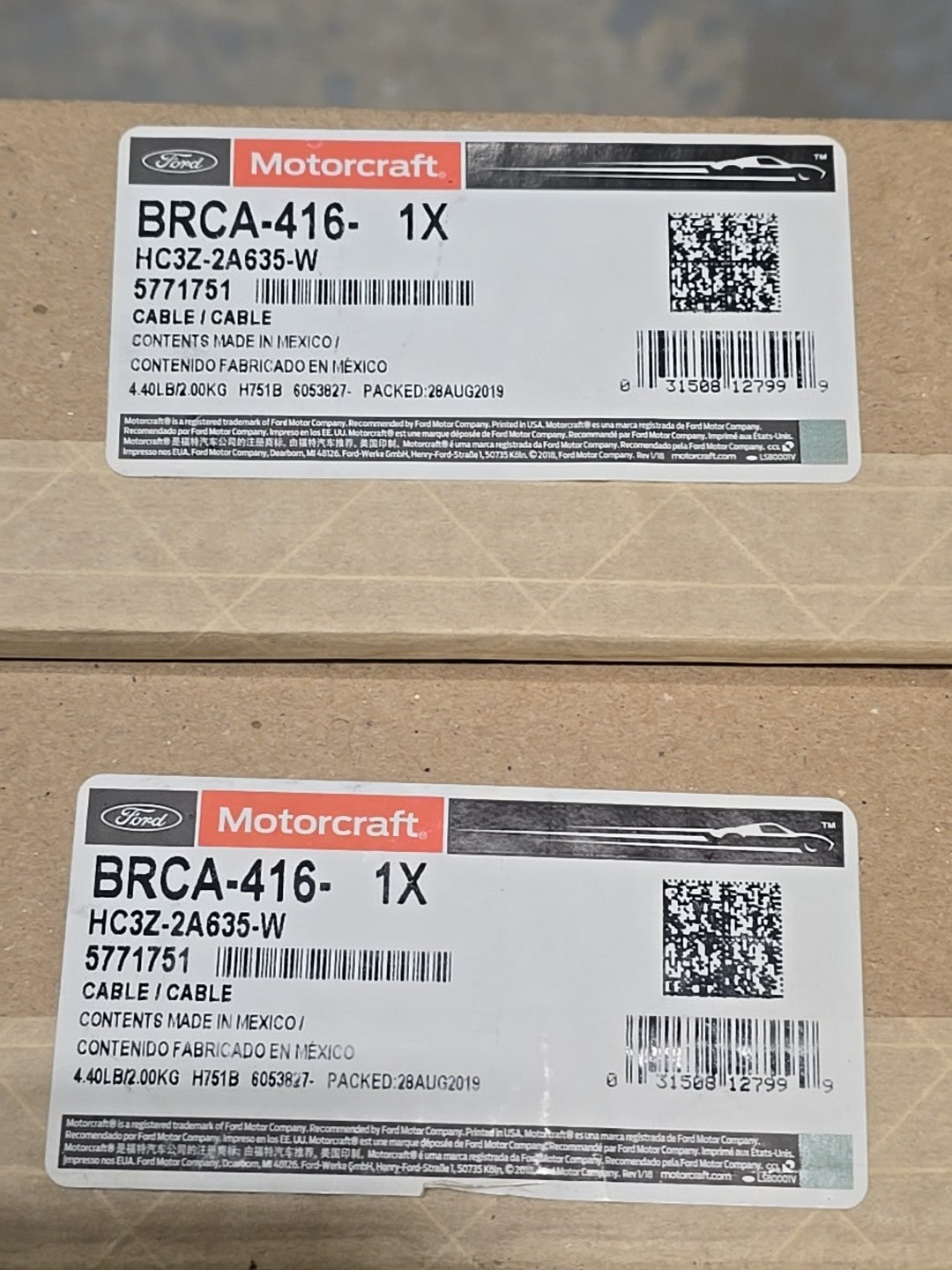 Genuine Motorcraft Parking Brake Cable  BRCA-416 Genuine OEM Ford New