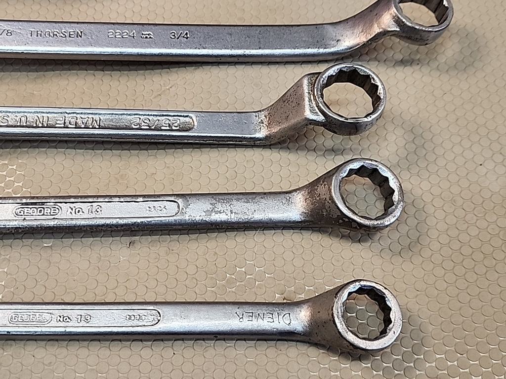 USA LARGE Offset Box Wrench SAE Mixed Set Lot Gedore Thorsen Companion Kal 