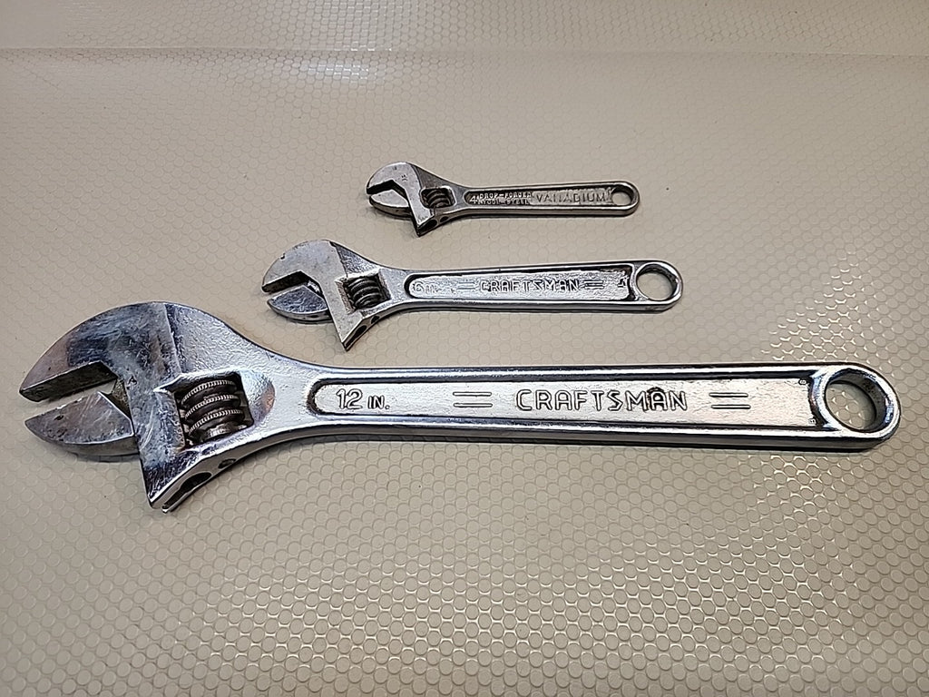 Vintage Craftsman Adjustable Wrench Set USA 4” 6” 12” Lot