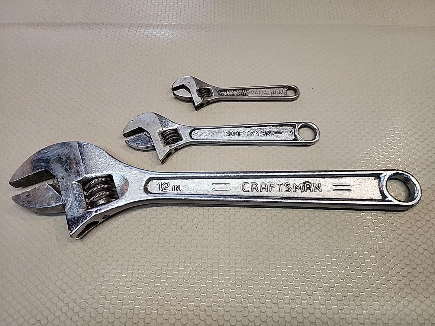 Vintage Craftsman Adjustable Wrench Set USA 4” 6” 12” Lot