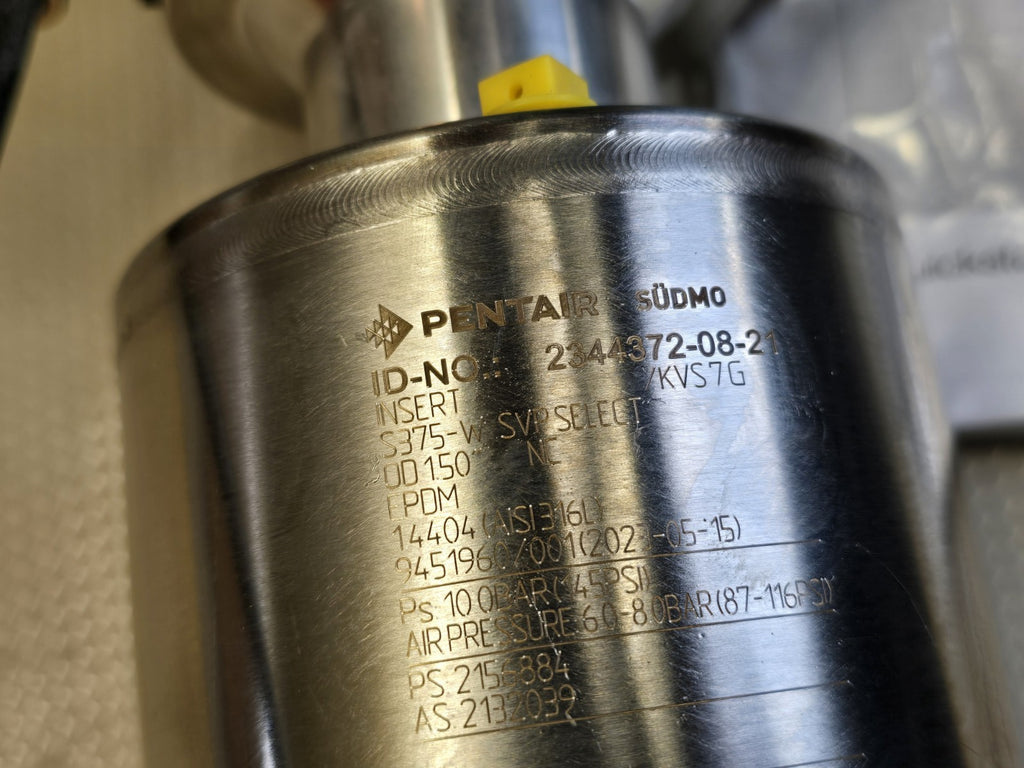 Pentair Südmo S375 Regulating Valve with 2344901 / 8692 24V Positioner NEW