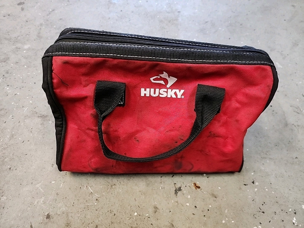 Husky 12” Tool Bag, 3 External Pockets, Dual Zip Main