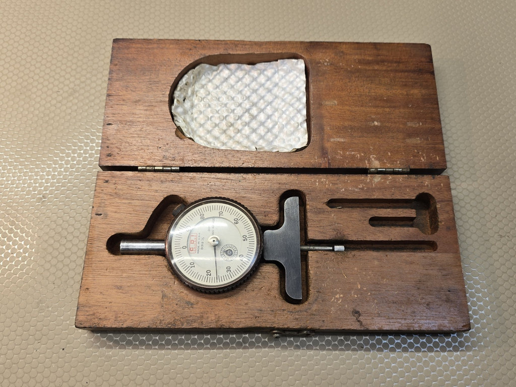 CDI Chicago Dial Indicator Depth Gauge In Wood Box Made in USA