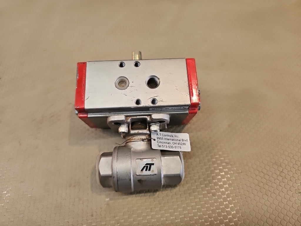 1" Pneumatic Actuated Ball Valve Stainless Steel Single Acting Spring Return