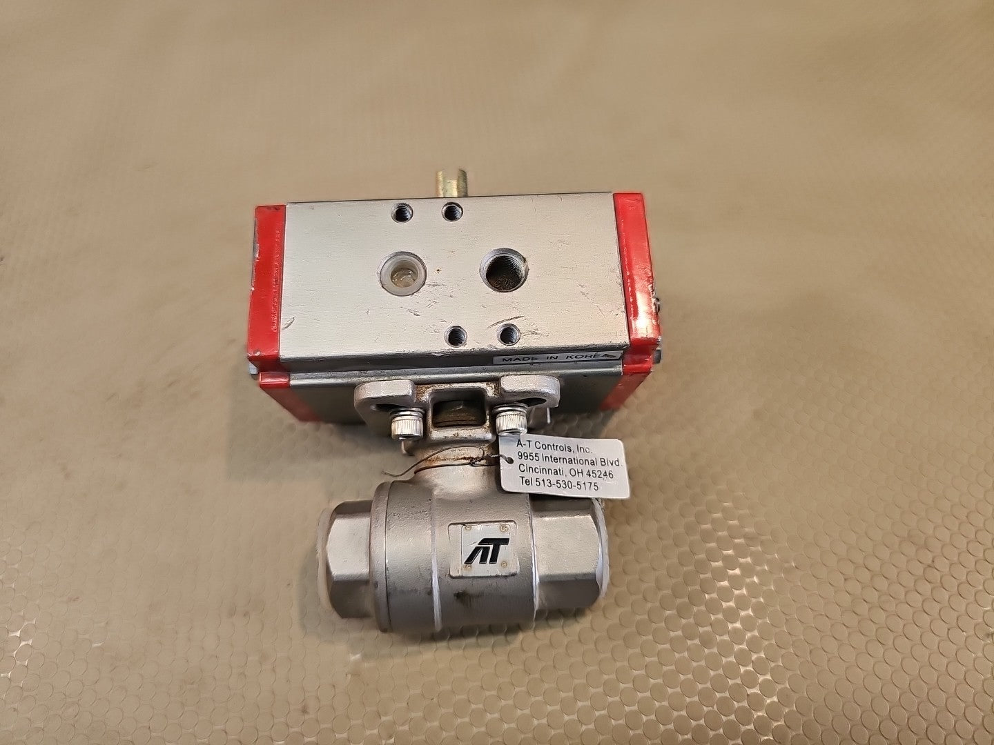 1" Pneumatic Actuated Ball Valve Stainless Steel Single Acting Spring Return