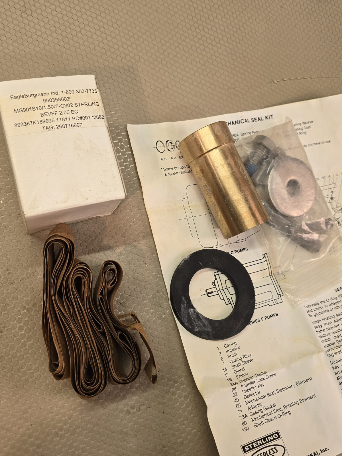 Sterling Fluid Systems BSE3 Peerless Mechanical Seal Kit BRZ FIT 3 Pump Part