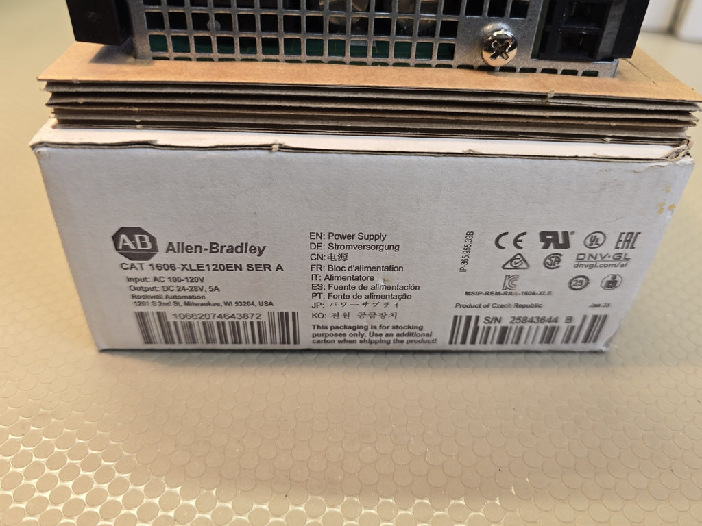 Allen-Bradley 1606-XLE120EN Power Supply 120W 24V DC 5A 1-Phase DIN Rail SER A
