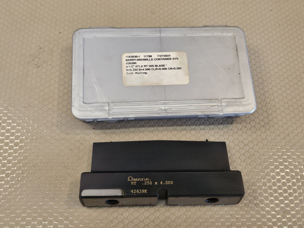 ​NEW AMADA 42639K ATLX Punch Press RT Blade Insert .250 x 4.00 Thick Turret Tool