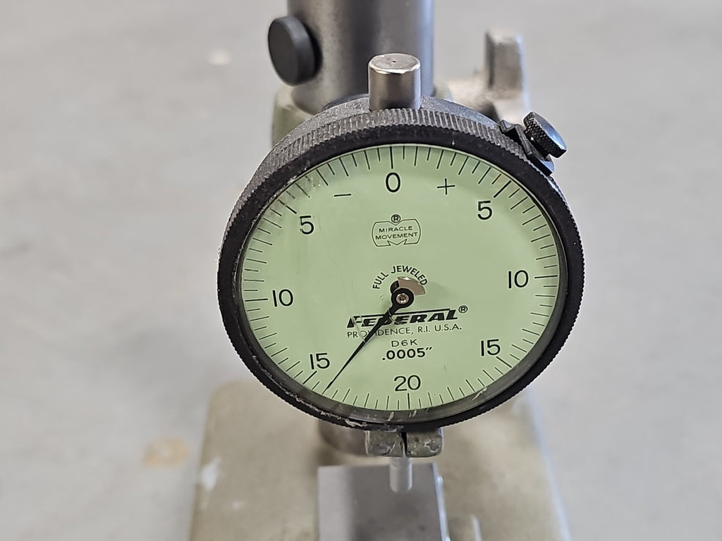 FEDERAL D6K DIAL MICROMETER 0.0005" ON CARY No 10151 STAND