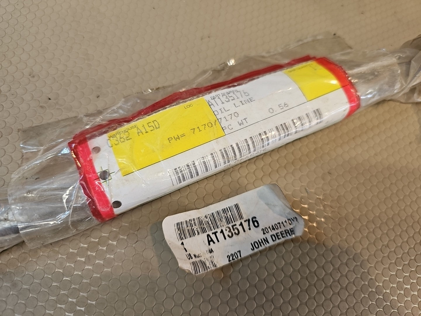 Genuine OEM John Deere OIL LINE, HYDRAULIC, JOHN DEERE, P/N AT135176 
