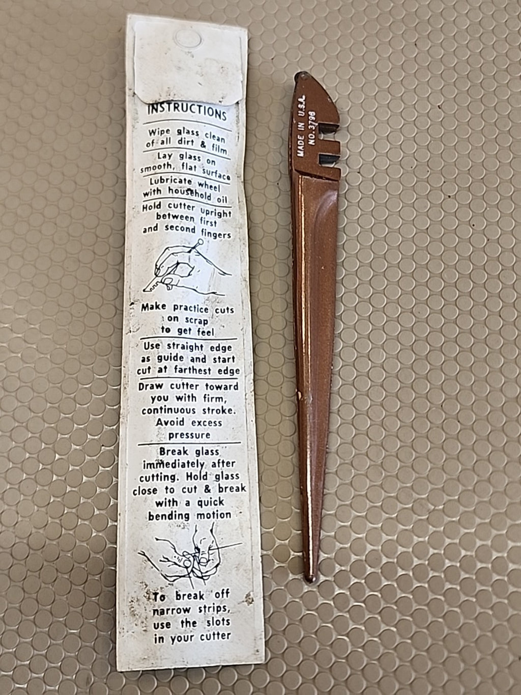 Craftsman Glass Cutter Carbide Wheel 9-3796 USA 1960s /w Pouch