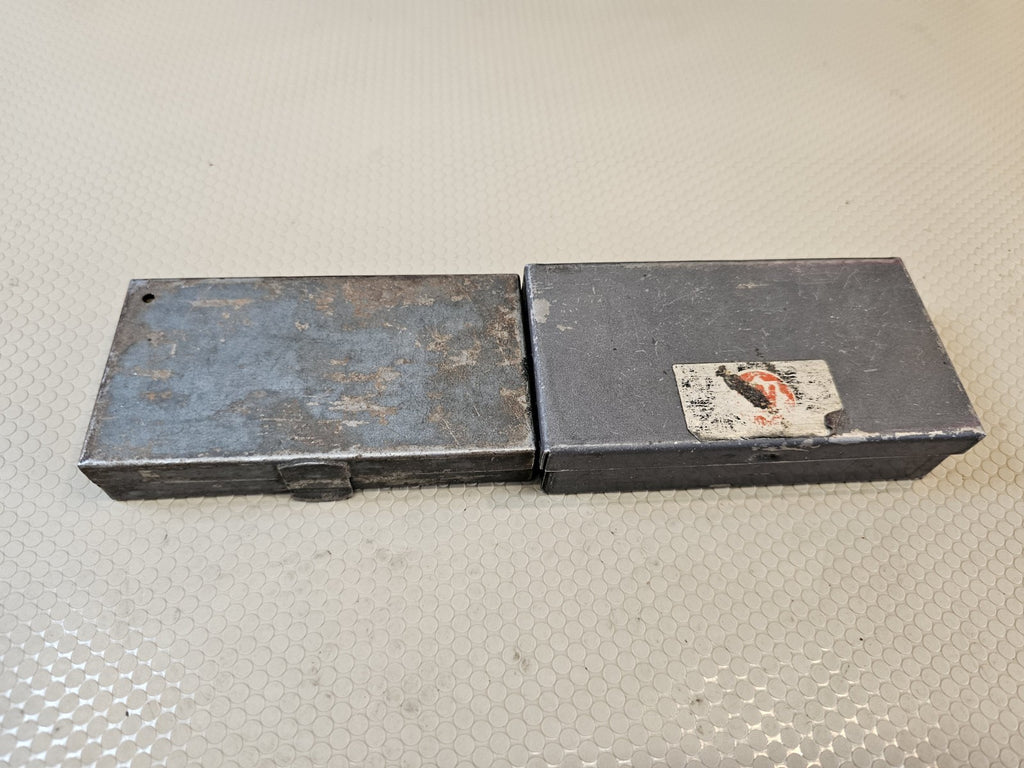 (2) Wright Tool allen Hex bit Sockets in vintage metal tray made in USA 